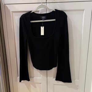 Anthropologie Black Long Sleeve Top